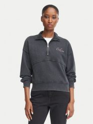 Calvin Klein Jeans Bluza LV047H239G Czarny Regular Fit. Czarne bluzy Calvin Klein Jeans, s, bez wzorów, z bawełny, bez kaptura. Za 489.99 zł.