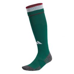 Getry domowe Węgry 26. Zielone legginsy sportowe Adidas, bez wzorów, z bawełny, do piłki nożnej. Za 99.95 zł.