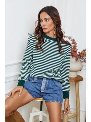 So Cachemire Sweter "Dweg" w kolorze zielono-białym rozmiar: L. Zielone swetry So Cachemire, l, bez wzorów, z kaszmiru, bez ramiączek. Za 218.57 zł.