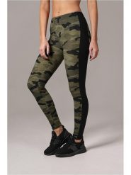 Urban Classics Legginsy w kolorze oliwkowo-czarnym rozmiar: XXL. Brązowe legginsy Urban Classics, xxl, bez wzorów, z podwyższonym stanem. Za 30.85 zł.