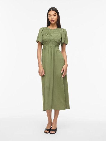 Vila Sukienka w kolorze khaki rozmiar: 44. Brązowe sukienki Vila, bez wzorów, z wiskozy, bez kołnierzyka, bez ramiączek, maxi. Za 139.95 zł.