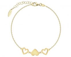 Bransoletka srebrna - serca. Szare bransoletki Apart, pozłacane. Za 189.00 zł.