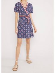 Blutsgeschwister Sukienka "Curclassic love" w kolorze niebiesko-różowym rozmiar: XS. Niebieskie sukienki Blutsgeschwister, xs, bez wzorów, z bawełny, bez kołnierzyka, bez ramiączek, midi. Za 134.85 zł.