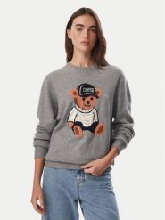 Guess Sweter W6BR84 Z1927 Szary Regular Fit. Szare swetry Guess, l, z aplikacjami, z wiskozy, bez ramiączek. Za 394.99 zł.