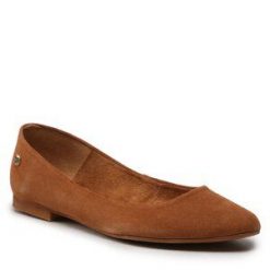 Baleriny Maciejka. Brązowe baleriny Maciejka, bez wzorów, bez obcasa. Za 319.99 zł.