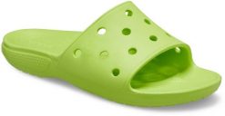 Klapki Dla Dorosłych Crocs Classic Slide. Zielone klapki Crocs, bez wzorów, z materiału, bez obcasa. Za 97.99 zł.