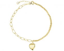 Złota bransoletka z cyrkonią - serce. Żółte bransoletki Apart, z cyrkonią, złote. Za 3,499.00 zł.