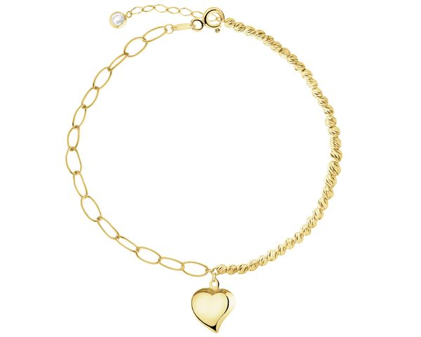 Złota bransoletka z cyrkonią - serce. Żółte bransoletki Apart, z cyrkonią, złote. Za 3,499.00 zł.