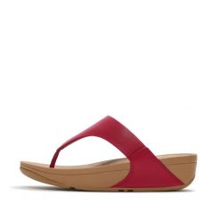 Klapki między palcami damskie FitFlop Lulu. Czerwone klapki FIT FLOP, bez wzorów, bez obcasa. Za 491.50 zł.