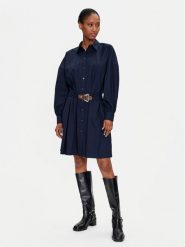 Lauren Ralph Lauren Sukienka koszulowa 250940280001 Granatowy Relaxed Fit. Niebieskie sukienki Lauren Ralph Lauren, bez wzorów, z bawełny, bez kołnierzyka, bez ramiączek, koszulowe. Za 769.99 zł.
