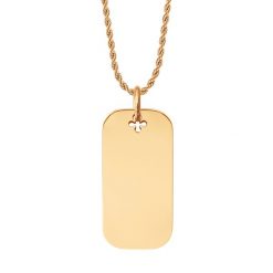 Naszyjnik Łańcuch No.12 z Nieśmiertelnikiem 3 cm, pozłacany. Naszyjniki Lilou, pozłacane. Za 268.00 zł.