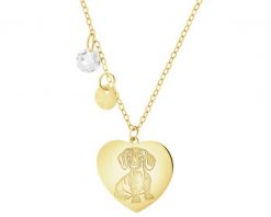 Złoty naszyjnik z cyrkonią - piesek, serce. Żółte naszyjniki Apart, z cyrkonią, złote. Za 1,069.00 zł.