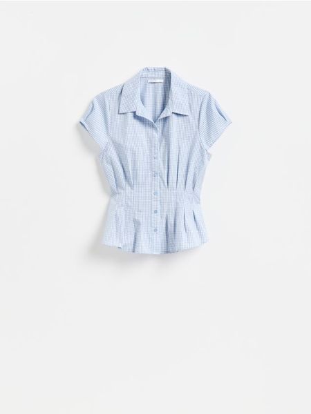 Taliowana koszula w kratę - wielobarwny. Koszule Reserved, l, bez wzorów, z bawełny, bez kołnierzyka, bez ramiączek. Za 89.99 zł.