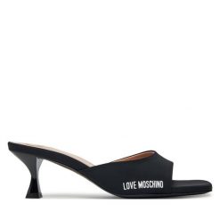 Klapki LOVE MOSCHINO. Czarne klapki Love Moschino, bez wzorów, bez obcasa. Za 639.99 zł.