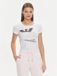 EA7 Emporio Armani T-Shirt 3DTT30 TJFKZ 1100 Biały Slim Fit. Białe t-shirty EA7 Emporio Armani, l, bez wzorów, z bawełny, bez kołnierzyka, bez ramiączek. Za 189.99 zł.