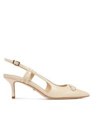 Guess Sandały 5RGZ15 7287A Écru. Sandały Guess, z aplikacjami, ze skóry, bez obcasa, na szpilce, bez zapięcia. Za 869.99 zł.