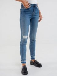 BIG STAR Dżinsy "Adela" - Skinny fit - w kolorze niebieskim rozmiar: W30/L30. Niebieskie jeansy Big Star, l, z aplikacjami, z podwyższonym stanem. Za 139.99 zł.