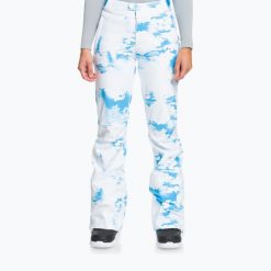 Spodnie snowboardowe damskie ROXY Chloe Kim. Białe spodnie narciarskie Roxy, bez wzorów, narciarskie. Za 579.99 zł.