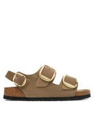 Birkenstock Sandały Milano Big Buckle Hex 1031782 Brązowy. Brązowe sandały Birkenstock, bez wzorów, ze skóry, bez obcasa, na płaskiej podeszwie, bez zapięcia. Za 719.99 zł.