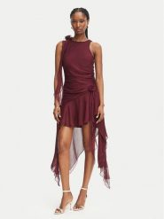Bardot Sukienka koktajlowa Ivana 59046DB2 Bordowy Regular Fit. Czerwone sukienki Bardot, bez wzorów, z syntetyku, wizytowe, bez kołnierzyka, bez ramiączek. Za 714.99 zł.