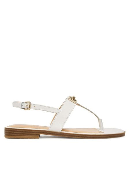 Guess Sandały FLJRMY LEA03 Biały. Białe sandały Guess, z aplikacjami, ze skóry, bez obcasa, na płaskiej podeszwie, bez zapięcia. Za 332.99 zł.