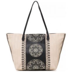 Desigual Torebka damska beżowa Bols Lady Capri Zip. Brązowe torebki klasyczne Desigual, bez wzorów, bez dodatków. W wyprzedaży za 244.00 zł.