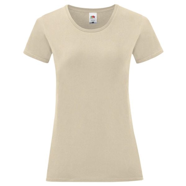 Koszulka Damska Z Bawełny Czesanej Iconic. Brązowe bluzki FRUIT OF THE LOOM, bez wzorów, z bawełny, sportowe, bez kołnierzyka, bez ramiączek. Za 32.99 zł.