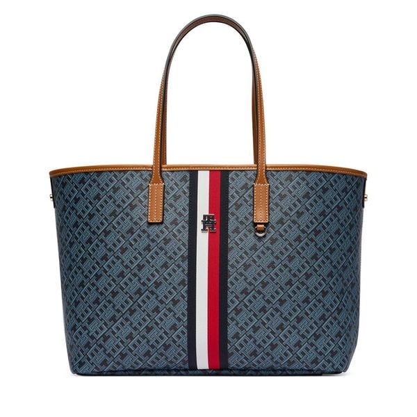 Torebka Tommy Hilfiger. Niebieskie shopper TOMMY HILFIGER, bez wzorów, bez dodatków. Za 849.99 zł.