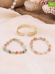 L'Atelier de Gaia Bransoletki (3 szt.) z cytrynami i prehnitami rozmiar: onesize. Czerwone bransoletki L'Atelier de Gaia, z cytrynem, z mosiądzu. Za 129.95 zł.