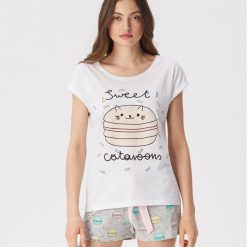 Piżama Sweet cataroons - Biały. Piżamy Sinsay. Za 39.99 zł.