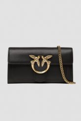 PINKO Czarny torebka Love One Wallet C Vitello. Czarne kopertówki Pinko, bez wzorów, ze skóry, bez dodatków. W wyprzedaży za 1,019.99 zł.