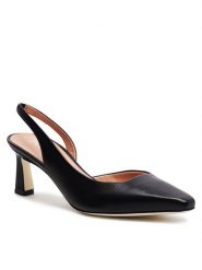 Pollini Sandały SA10025C1ITE0000 Czarny. Czarne sandały Pollini, bez wzorów, ze skóry, bez obcasa, na słupku, bez zapięcia. Za 1,279.00 zł.