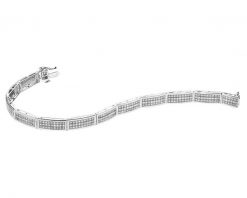 Bransoletka z białego złota z diamentami - 18 cm - 0,90 ct - próba 585. Białe bransoletki Apart, z diamentem, złote. Za 18,590.00 zł.