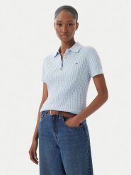 Tommy Hilfiger Sweter WW0WW41474 Niebieski Regular Fit. Niebieskie swetry TOMMY HILFIGER, m, bez wzorów, z bawełny, bez ramiączek. Za 529.99 zł.