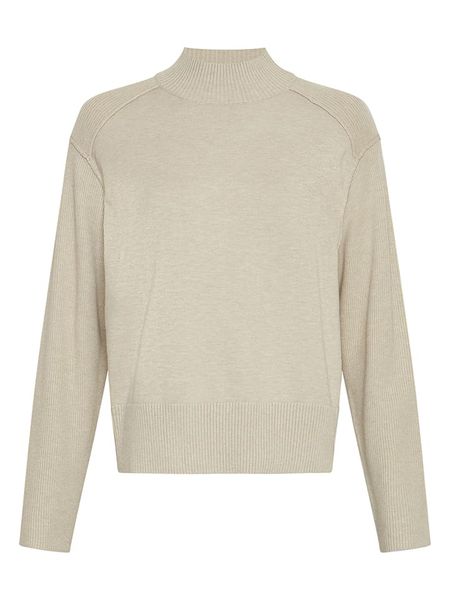 MOSS COPENHAGEN Sweter w kolorze beżowym rozmiar: XS/S. Brązowe swetry Moss Copenhagen, s, bez wzorów, bez ramiączek. Za 169.95 zł.