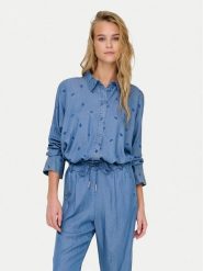ONLY Koszula New Grace 15337926 Niebieski Loose Fit. Niebieskie koszule Only, xl, bez wzorów, z lyocellu, bez kołnierzyka, bez ramiączek. Za 129.99 zł.