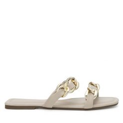 Klapki MEXX. Brązowe klapki Mexx, bez wzorów, bez obcasa. Za 49.99 zł.