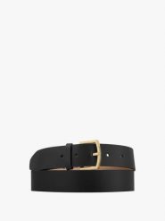 Czarny pasek ze skóry licowej. Czarne paski Ryłko, bez wzorów, ze skóry, eleganckie. Za 129.99 zł.