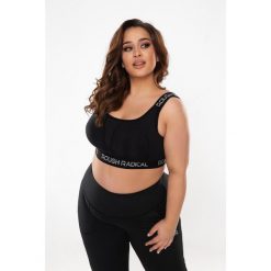 Stanik fitness cardio Rough Radical Sports Bra Sporting plus size. Czarne koszulki sportowe ROUGH RADICAL, bez wzorów, bez ramiączek, na fitness i siłownię. Za 129.90 zł.