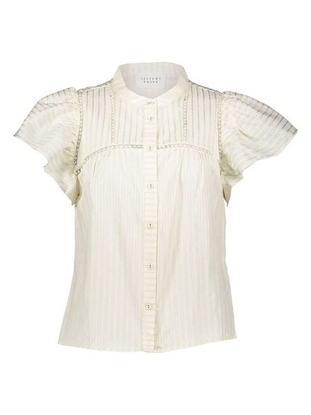 SisterS point Bluzka w kolorze kremowym rozmiar: S. Brązowe bluzki Sisters Point, s, bez wzorów, bez kołnierzyka, bez ramiączek. Za 56.93 zł.