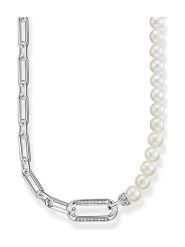 Thomas Sabo Srebrny naszyjnik z perłami - dł. 45 cm rozmiar: onesize. Szare naszyjniki Thomas Sabo, z cyrkonią, srebrne. Za 1,484.95 zł.