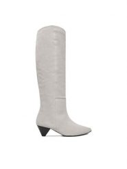 Badura Kowbojki EO-APRIL-123433 Szary. Szare kozaki Badura, ze skóry, bez obcasa, na słupku, bez zapięcia. Za 649.99 zł.