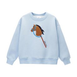 Bluza jeździecka GALOP WEAR Hobby Horse. Niebieskie bluzy GALOP WEAR, z aplikacjami, z bawełny, bez kaptura. Za 229.00 zł.