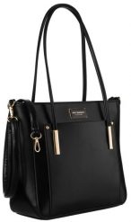 Shopperka Peterson czarna PTN 072-03. Czarne shopper Peterson, bez wzorów, ze skóry ekologicznej, klasyczne, bez dodatków. Za 101.99 zł.