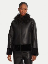 TWINSET Kurtka z imitacji skóry 252TP2410 Czarny Regular Fit. Czarne kurtki Twinset, bez wzorów, ze skóry, bez kaptura. Za 1,639.00 zł.