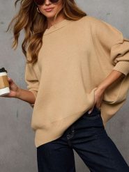 Milan Kiss Sweter w kolorze karmelowym rozmiar: XL. Brązowe swetry Milan Kiss, xl, bez wzorów, z bawełny, bez ramiączek. Za 174.84 zł.