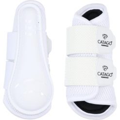 Zamknięte przednie getry dla koni Catago FIR-Tech. Białe legginsy sportowe CATAGO, l, bez wzorów, na fitness i siłownię. Za 300.00 zł.