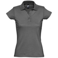 Damska Koszulka Polo Prescott Jersey. Szare koszulki polo SOL'S, l, bez wzorów, z jersey, bez kołnierzyka, bez ramiączek. Za 82.99 zł.
