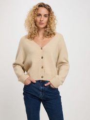 Cross Jeans Kardigan w kolorze beżowym rozmiar: L. Brązowe kardigany Cross Jeans, l, bez wzorów, z jeansu. Za 115.45 zł.