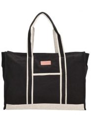 PE FLORENCE Torba plażowa "Leisure" w kolorze czarnym - 48 x 34 x 16 cm rozmiar: onesize. Czarne torby na ramię PE FLORENCE, bez wzorów, z materiału, na ramię, bez dodatków. Za 88.43 zł.